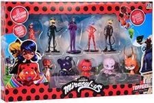 P.M.I. Miraculous Ladybug Collectible Figures | 12 Miraculous Ladybug Figures Out of 16 Collectibles in 1 Pack | 6 Figures and 2 Rare Hidden Mystery Figures (Assortment B)