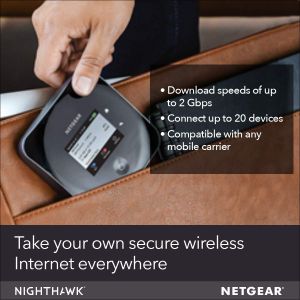 NETGEAR Nighthawk M2 4G Mobile Router – Unlocked SIM, 2Gbps, WiFi 20 Devices