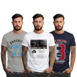 Peppyzone S to 5XL Regular Fit Number Printed T-Shirt for Men - 100% Cotton, Half Sleeve, Combo Pack of 3 (XL, Combo34)