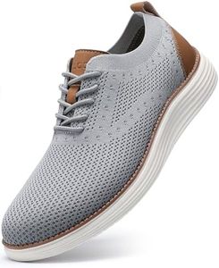 Wide Shoes for Mens Casual Dress Sneakers Business Oxfords Mesh Breathable Walking Shoes Tennis Comfortable Wide Width Light Grey EU45.5