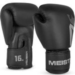 Meister [CRITICAL] Boxing Gloves - Ergonomic High-Density Training Gloves - Matte Black - 16 Ounce