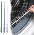 3 Pack Washing Machine Cleaning Brush, Crevice Brush of Drum Washing Machine, Home Essentials Cleaning Brush, Long Coil Brush Washing Machine Brush Stiff Bristle Cleaning Tool (3 Color)