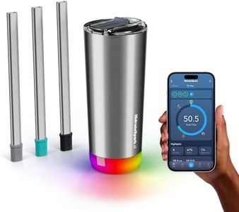 Hidrate Spark PRO Smart Tumbler Bundle – Insulated Stainless Steel – Tracks Water Intake with Bluetooth, LED Glow Reminder When You Need to Drink – 20oz, Brushed Stainless Steel + 3 Straws