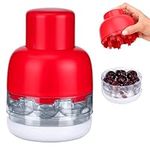 Belle Vous Cherry Pitter and Stoner Tool - 8 Slot Cherry Destoner/Pip Remover Accessory - Portable Cherry Stone Remover - Easy Squeeze Seed Removal
