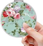 FEELHIGH Compact Mirror, Pocket Mirror, Small Mirror for Purse, Portable Travel Makeup Mini Mirror, Folding Handheld Double-Sided 1x/2x Magnifying Compact Mirror for Women Girls Gift