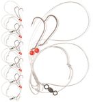 Uncle Mo?s Tackle - 5 Pack Sea Bass Rigs for Saltwater - Hi/Lo - Mustad Size 3/0 Bait Hook - 60lb Heavy Duty - Hand Tied - Fluke & Porgy with 80lb Swivel & Sinker Loop at The Bottom