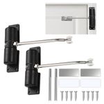 Chris.W 2Pcs Automatic Door Closer,Door Closer Automatic Safety Spring Door Closer,Easy to Install to Convert Hinged Doors to Self-Closing,Zinc Alloy Safety Spring Door Closer Adjustable (Black)