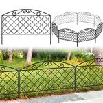 Thealyn Decorative Garden Fence 44cm (H) x 3m (L) Animal Barrier Fence Fence Panels Outdoor Rustproof Metal No Dig Fencing Border for Yard Patio Flower Bed