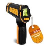 Infrared Thermometer Non-Contact Digital Laser Temperature Gun -58°F to 1112°F (-50℃~600℃) - for Vehicle Repair, Cooking, Food, Meat, Grilling, Pizza Oven, Freezer, Candy and Laser-aided Indoor HVAC