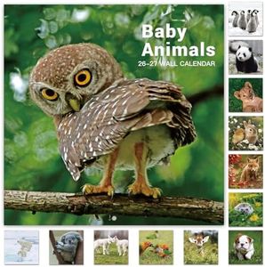2026-2027 Calendar - 18 Month Baby Animals Wall Calendar 2026-2027 from July 2026 - December 2027, 12 x 12 inches, Thick & Sturdy Paper, 12" x 24" (Open), Perfect Calendar for Organizing & Planning