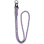 Ouligay Paracord Lanyard Heavy Duty Keychain Lanyard Braided Whistles Wrist Lanyard Neck Lanyard for Keys ID Card Badge Holder Phone Outdoor Activities (Purple)