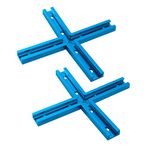 POWERTEC 71698 3" T-Track Intersection Kit with Predrilled Mounting Holes, For Universal T track, T Track Accessories for Woodworking Jigs and Fixtures