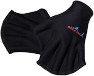 WINOMO 1 Pair Webbed Swimming Gloves Aquatic Traning Fit Paddles Water Resistance Diving Hand Web (Black)