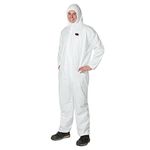 Pioneer V7016550-L Antistatic Microporous Disposable Coverall - Chemical Protective - Breathable and Comfortable, L,White