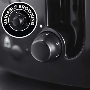 Russell Hobbs 4-Slice Toaster – Black Stainless Steel