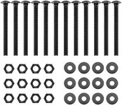 SPARKWHIZ 1/2 x 6 Inch Carriage Bolt Kit, Rust Resistance Bolts Includes 12 Bolts, 12 Washers, and 12 Nuts, Black