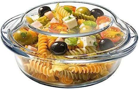 13OZ Mini Glass Casserole Dish With Lid, 5.5in Oven Safe Bakeware with Handles, Microwave Oven Safe Glass Bowl with Lid