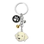 Cute Pet Dog Key Chain Gift for Women Men BFF Birthday Gifts for Best Friend Dog Loss Sympathy Gifts for Pet Owners Dog Claw Memorial Gifts for Dog Lovers Gold Labrador Retriever Keychain