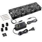 GDSTIME Big Airflow 3 * 120mm X 38mm Fans DC 12V Powered Fan with AC 100V - 240V Speed Control, Cabinet Chassis Window Server Workstation Electric Cooling Fan DIY