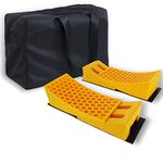 Dumble RV Leveling Blocks - 2 Camper Leveling Blocks and Chock Blocks Kit - 2 Anti-Slip Rubber Mats and 1 Storage Bag