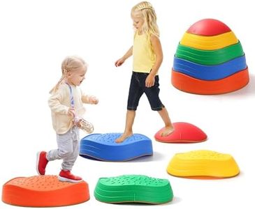 Fanboxk 5Pcs Non-Slip Plastic Balance Stepping Stones for kids,up to 220 Ibs for Pomoting Children's Coordination Skills Obstacle Courses Sensory Toys for Toddlers,Indoor or Outdoor Play