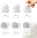 boeemi Toilet Bolt Covers 6 Pack - White Push-On Toilet Screw Caps with Washers, 1.44" Extra Tall Decorative Covers for Floor Bolts, Universal Fit Kit