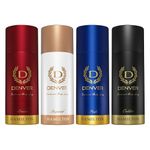 DENVER Imperial, Pride, Honour & Caliber Deodorant For Men-150 ML Each, Pack of 4 | Long Lasting Deodorant Spray