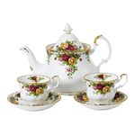 Royal Albert Old Country Roses 40034978 Tea for Two 5 Piece Set White, Fine Bone China, 1.25 liters, Multicolour