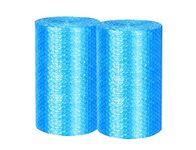 Bubble Cushioning Wrap Rolls 2-Pack,Easy to Tear Small Bubble Thicker & Durable for Packing Delivering & Moving Perforated every 12in 12 Inchx72 Feet Total (blue),MR011902