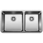 BLANCO, Stainless Steel 442769 FORMERA 60/40 Double Bowl Undermount Kitchen Sink, 33" X 18"