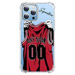 VNGDA Custom Name & Number - Chicago Basketball Jersey - Clear Case for iPhone 16 15 Pro Max 14 13 12 11 Xs Max Xr SE3 8 7 6 Plus 11 Pro Mini,with 4 Shockproof Corners Customized Transparent Case