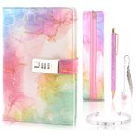 Gifts for Girls 7 8 9 10 11 12 13 Year Old, Secret Diary for Girls, Halloween Birthday Presents Girls Age 6-14, Diary with Lock for Girls Teen,Locked Journal Pen Pencil Case Notebook School Stationery