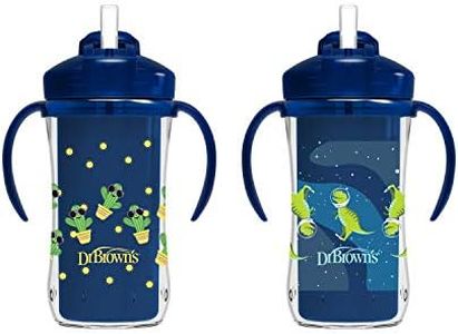 Dr. Brown's Milestones Insulated Straw Cup, Blue, 2 Pack