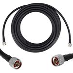 OXYWAVE LMR400/HLF400/RG213 RF Communications Coaxial Cable with N Male to N Male Connector for Indoor/Outdoor Usage (15 Meters) - Black