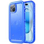 SPORTLINK for iPhone 15 Waterproof Case - Compatible with iPhone 15(6.1"), [IP68 Waterproof][Military-Grade Shockproof][Dustproof], 360 Full Body Phone Case Built in Screen & Lens Protector, Blue