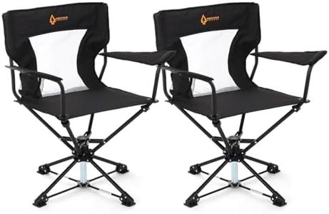 ARROWHEAD OUTDOOR 2-Pack 360° Swivel Hunting Chair Stool Seat, Perfect for Blinds, No Sink Feet, Supports up to 450lbs, Carrying Case, Steel Frame, 600D Canvas