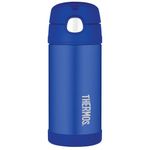 Thermos - Kid Water Bottle, Blue (355ml) - BPA Free, Stainless Steel Flask, Spill Proof, Pop-Up Straw, Carry Handle, Dishwasher Safe,12-Hour Cold Drinks, School, Clubs, Sports, Picnics