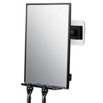 CLSEVXY Shower Mirror for Shaving - with Squeegee, Razor Stand for Shower & Swivel, 360°Rotation Adjustable Bathroom Mirror