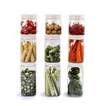 CELLO Fridge Door Plastic Canisters | 100% Food Grade & BPA Free Airtight containers | Elegant and durable with easy to open lids |(500mlx3, 750mlx3, 1000mlx3), Set of 9, White