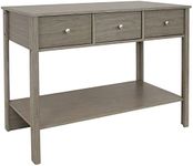 Sunnydaze 30-Inch H Hall Console Table with Drawers and Silver Knobs - Thunder Gray