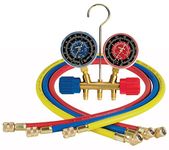 Robinair (40153 Side-Wheel Manifold Gauge with 1/4" Fittings and 36" Hose Set