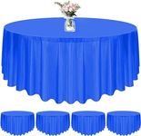 Newthinking 84inch Round Disposable Table Cloth, 4 Pack Plastic Round Disposable Table Cover for Circular Table Wedding Banquet Party Birthday