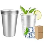 CYEER 10 Pcs Stainless Steel Tumbler 350ml, Shatterproof Cup Metal Beer Cup, Reusable Water Cup Camping Cups for Party Camping Travel - Silver