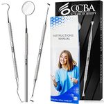 Dental Tools Professional Dental Hygiene Cleaning Kit Stainless Steel Plaque Remover for Teeth Tooth Scraper Plaque Tartar Remover Cleaner Dental Pick Scaler Oral Care Tools Set (3 Pcs)