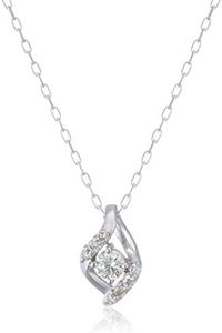 Estale 0442-8552-0013-0000 Women's Necklace 10 White Gold Diamond Drop Motif Official [Web Exclusive], 小, White Gold, Diamond