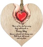 Those We Love Don't Go Away Hanging Wooden Heart Sign Plaque Thoughtful Gifts for Friends - Light Wood Hearts Signs, Friendship Plaques, Love Heart Gifts, Friends Ornament, Mothers Day Mum Present