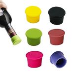 6 Pcs Silicone Bottle Caps Reusable Leak-Proof Seal to Keep Fresh Wine Bottle Stoppers for Wine Beer Champagne Stopper Cap Wine Bottle Cap for Hiking Camping Picnic