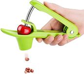 Cherry Pitter Tool, Meegoo Heavy-Duty Cherry/Olive Remover Stoner with Food-Grade Silicone Cup and Space-Saving Lock Design