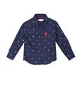 U.S. POLO ASSN. Boy's Regular Fit Shirt (UKSHT0330_Navy ES)