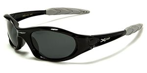 Polarized Xloop Sport Cycling Fishing Golf Wrap Around Running Sunglasses + Monogram Microfiber Pouch (Black)